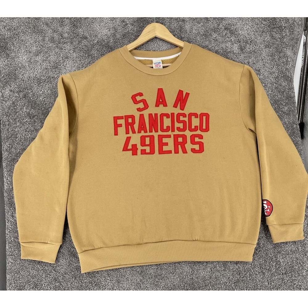 San Francisco 49ers Crewneck Sweatshirt NFL Team Apparel Mens Large Gold Red